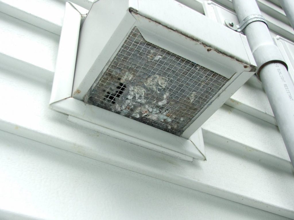 Screens should be removed from dryer vents