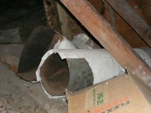 Abandoned Ductwork with suspected Asbestos paper insulation