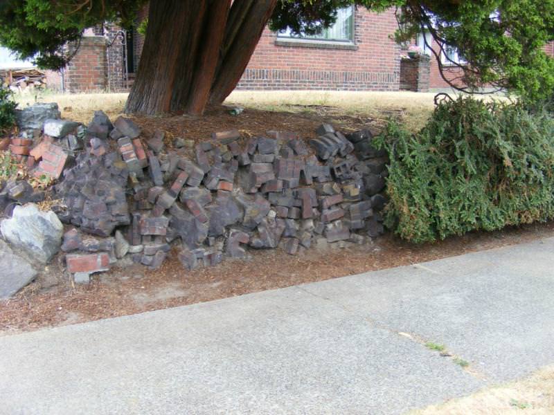 Brick Rubble Retaining Wall