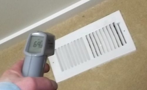 Cool air at heat register